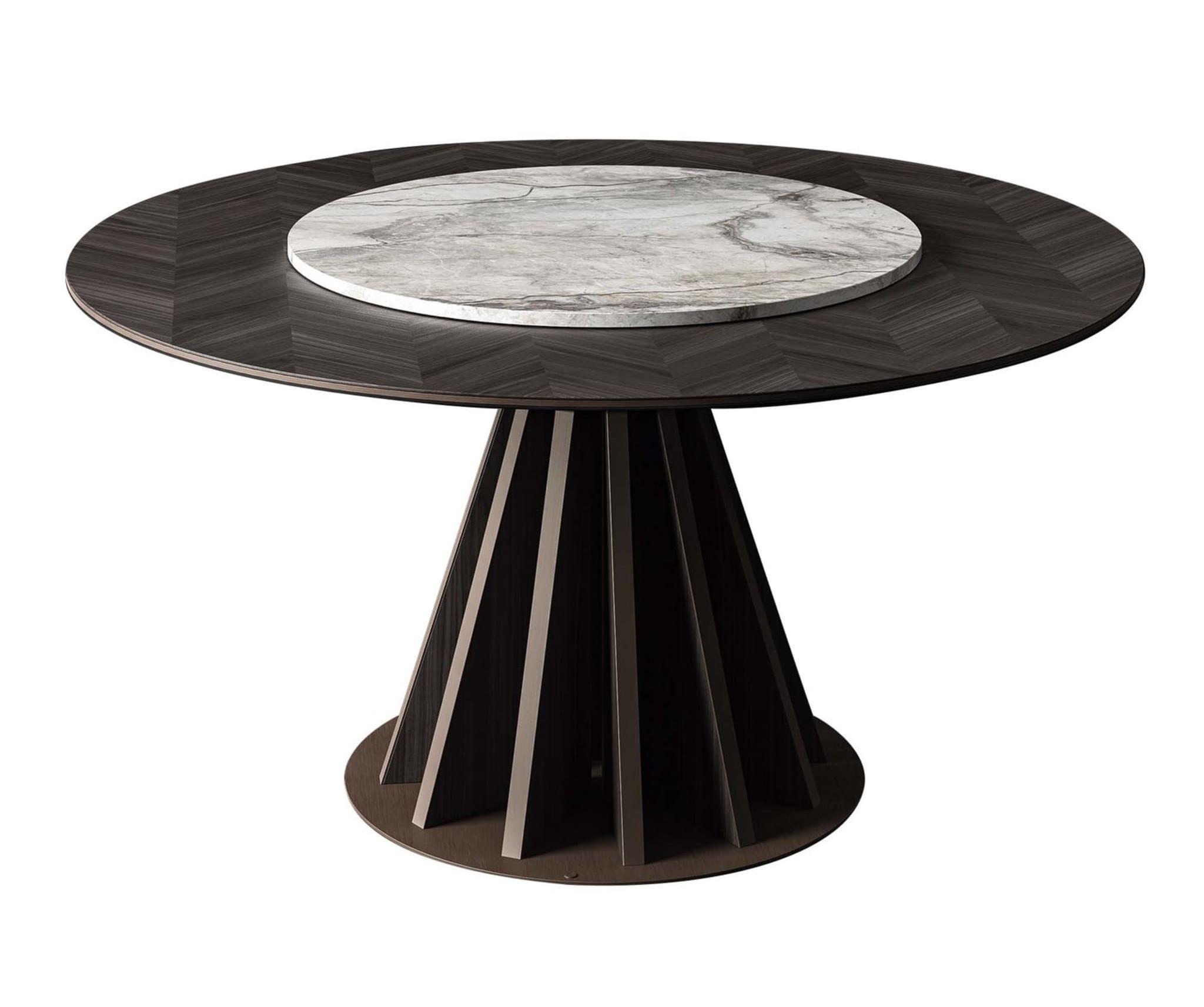 Runder Marmor‑Esstisch | Konfiguration: Ohne Drehteller | Dimensions: Ø 180 cm