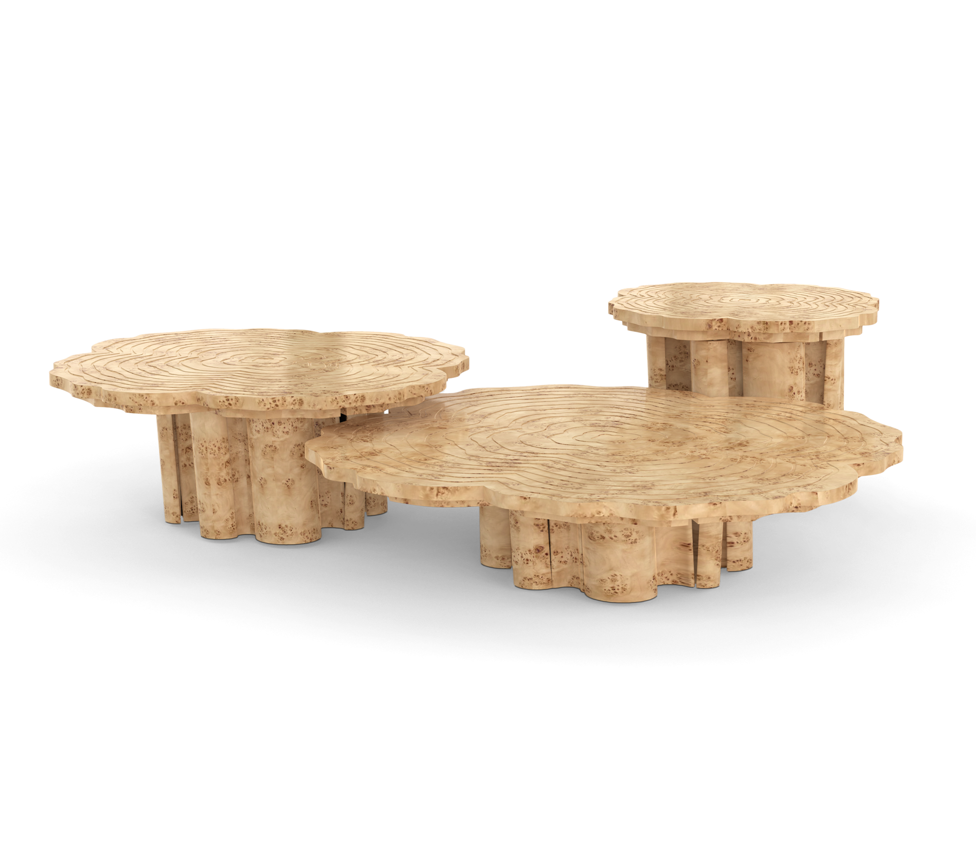 Fortuna Poplar 3‑teiliges Couchtisch‑Set