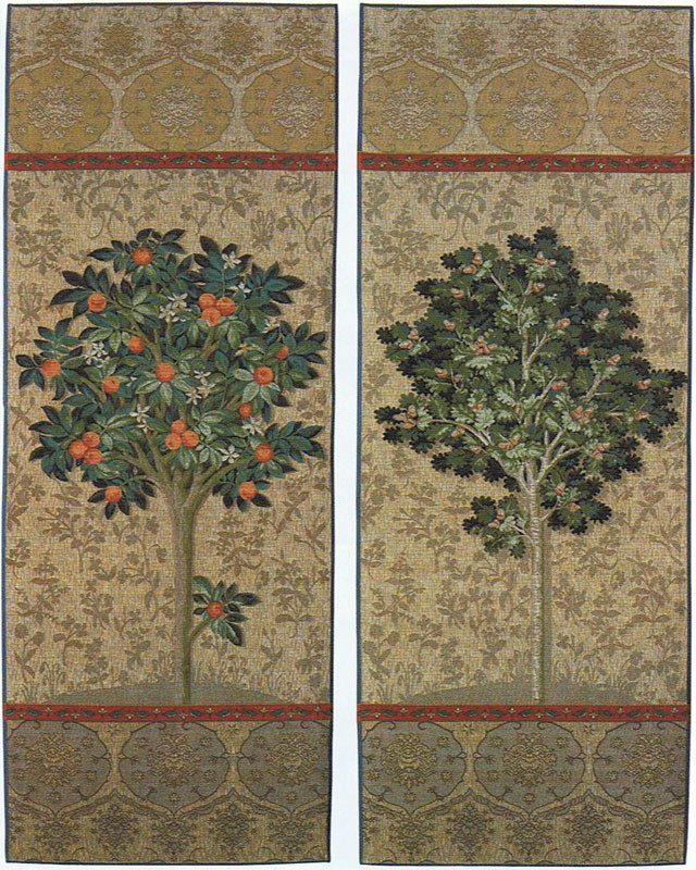 Set aus 2 Wandteppichen: Baum Wandteppich
