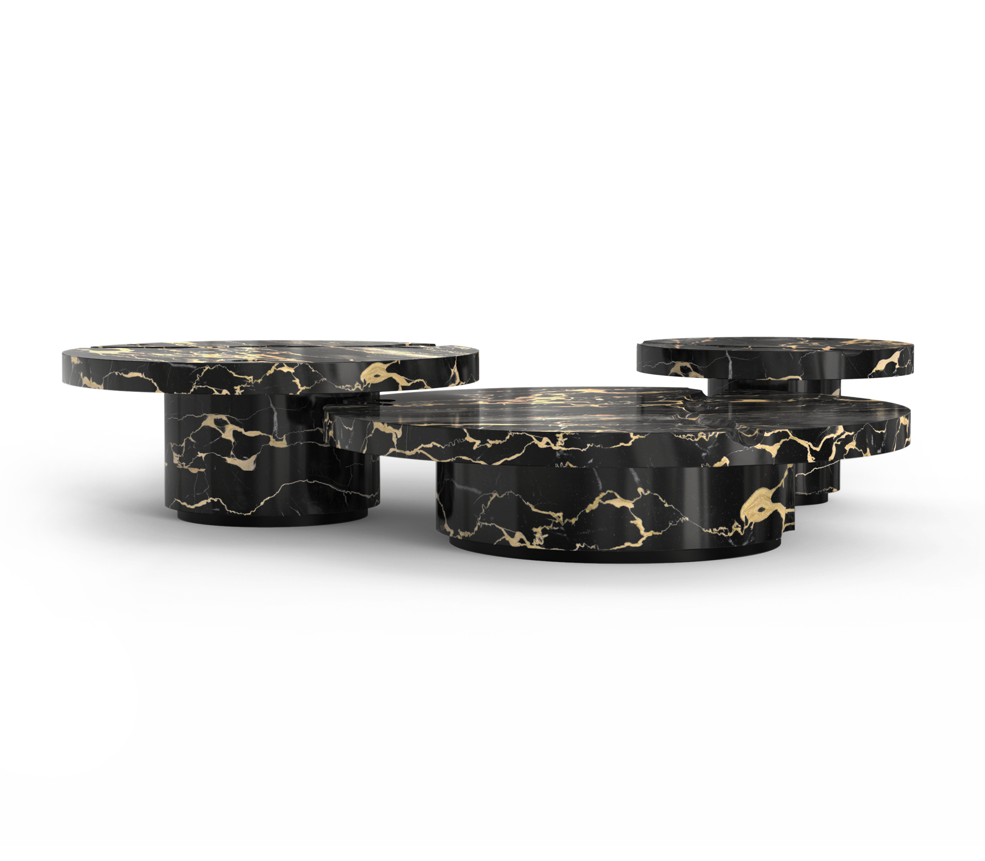 Dominion Portoro Marmor 3‑teiliges Mitteltisch‑Set