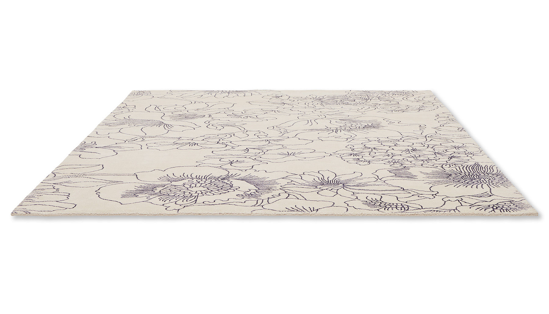 Linear Floral Blue 162508 Teppich | Größe: 250 x 350 cm