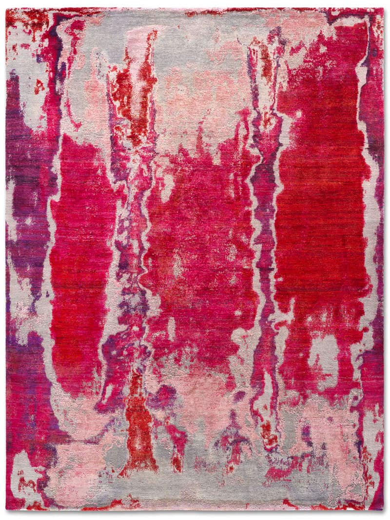 Rose Magenta auf Grau Teppich