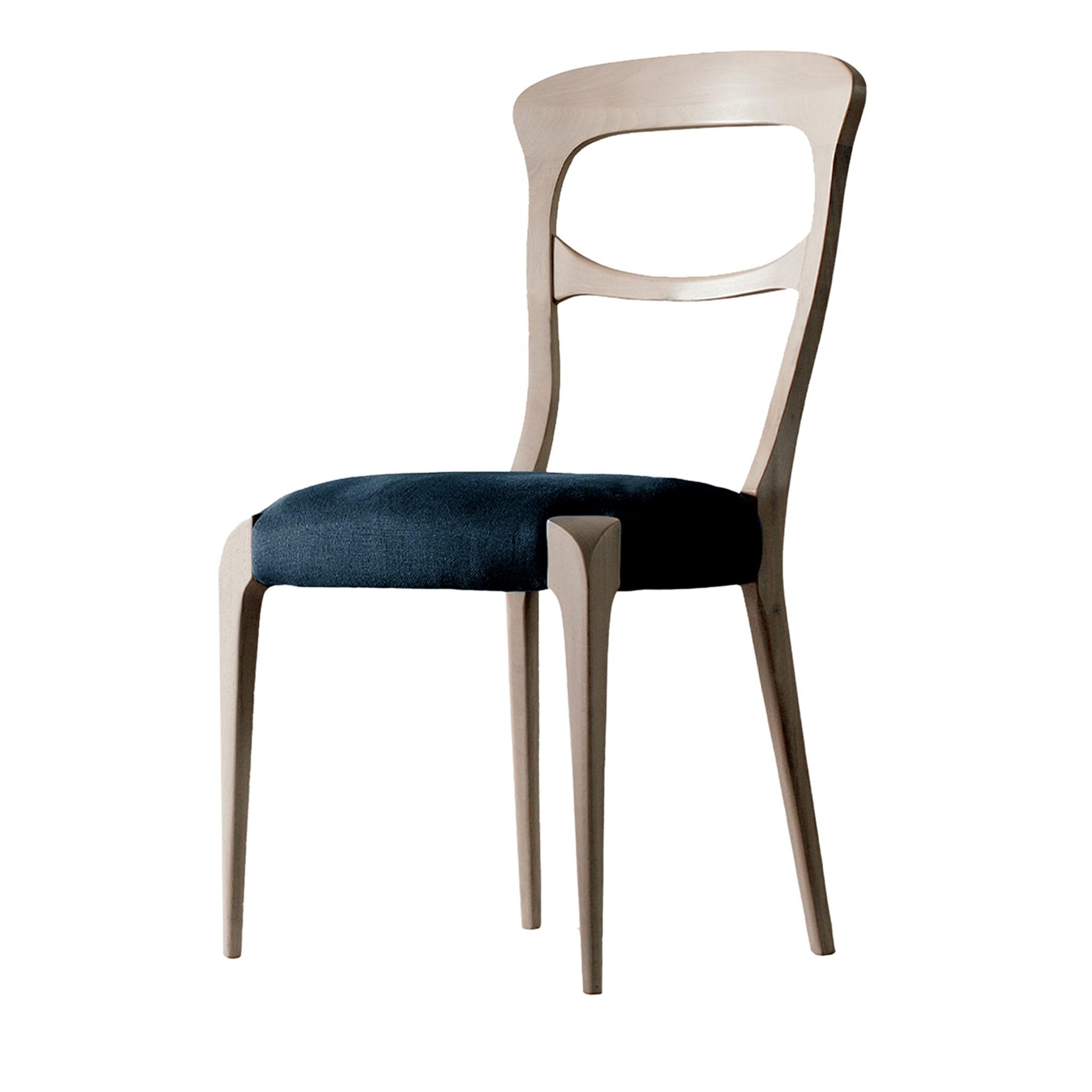 Capotavola Grauer massiver Walnuss‑Stuhl | Farbe: Velvet G075 640