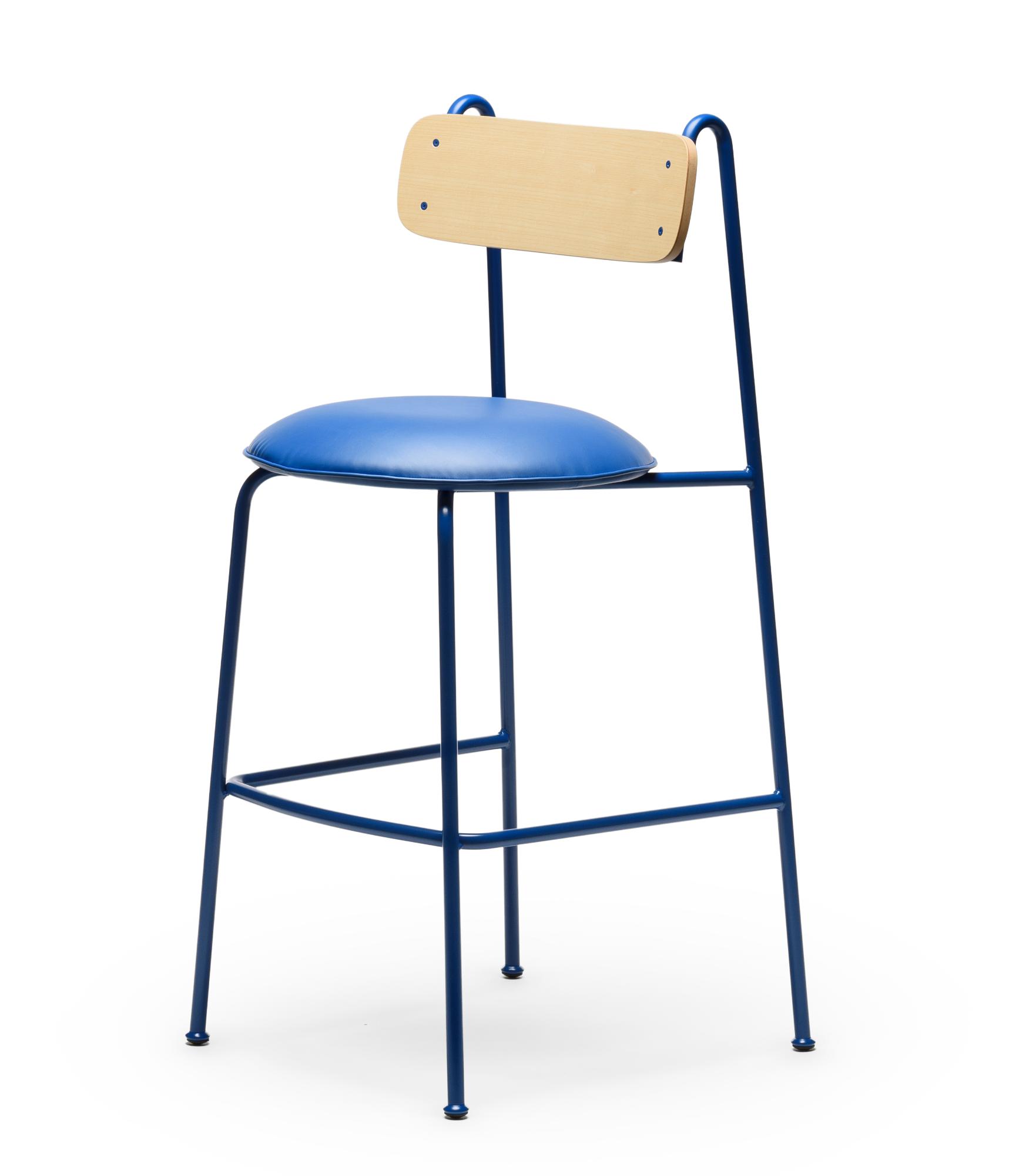 Lena SG-75 Blauer Eschenholz-Barhocker