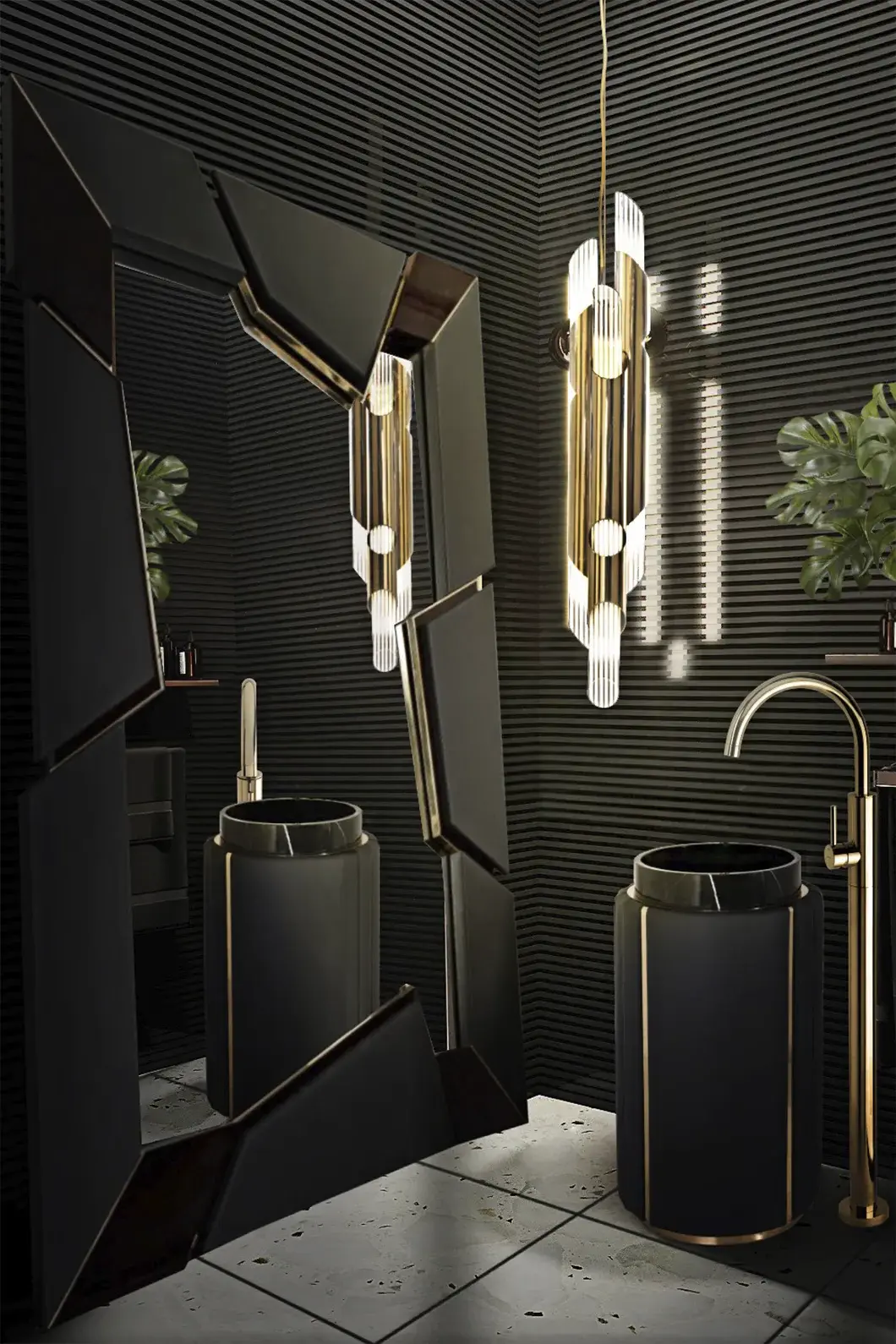 Imperiales Schwarzes Standwaschbecken