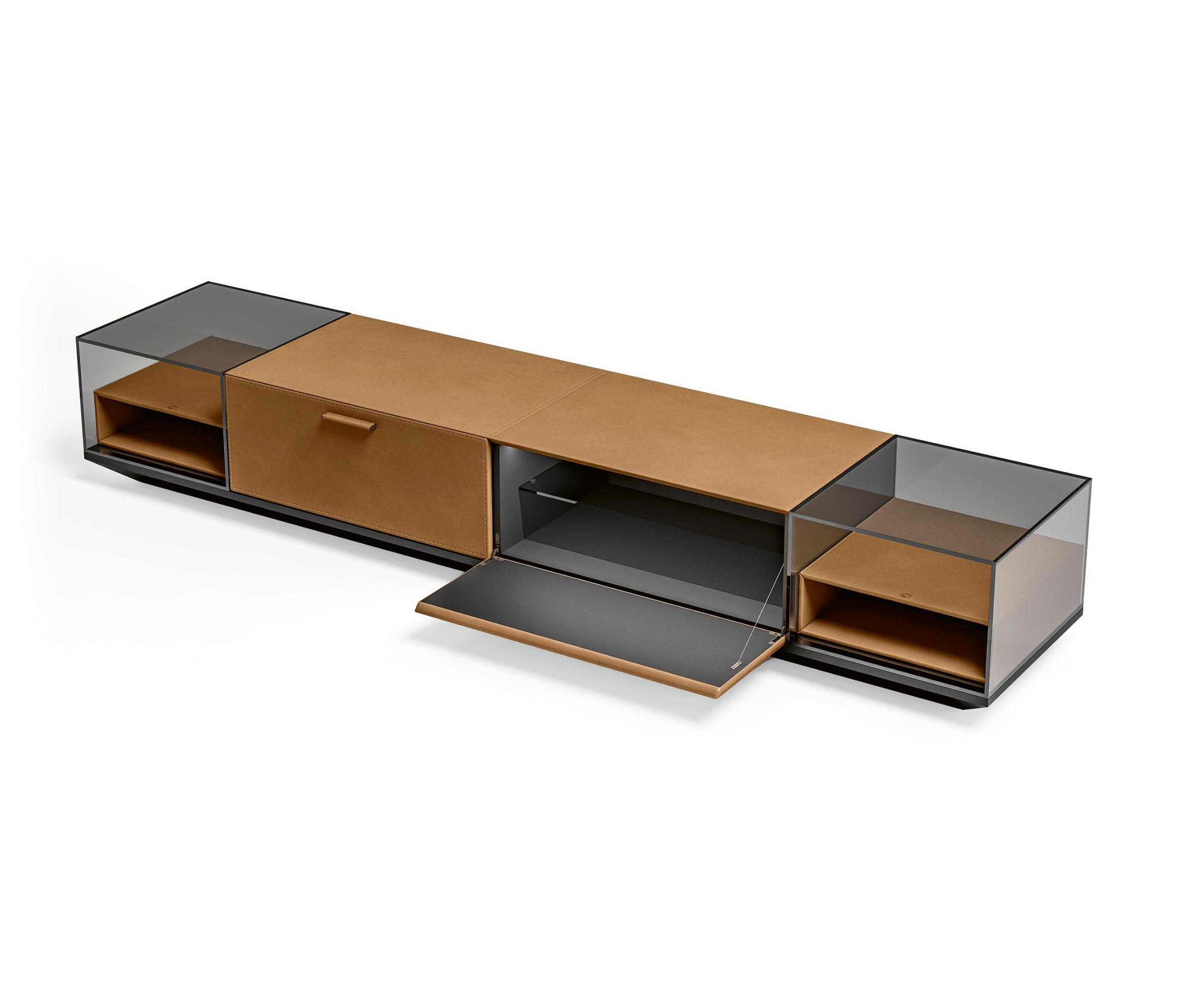 Leder TV‑Schrank | Dimensions: B 260 cm