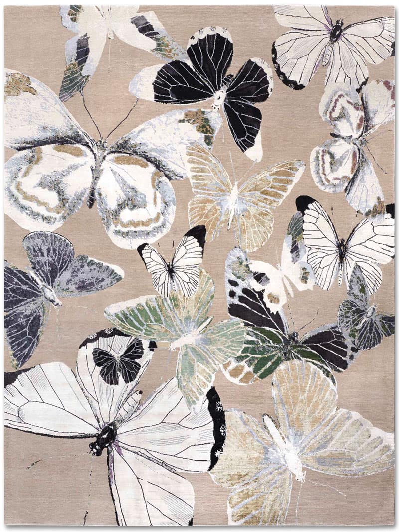 Butterfly Sage‑Beige Grausand Teppich