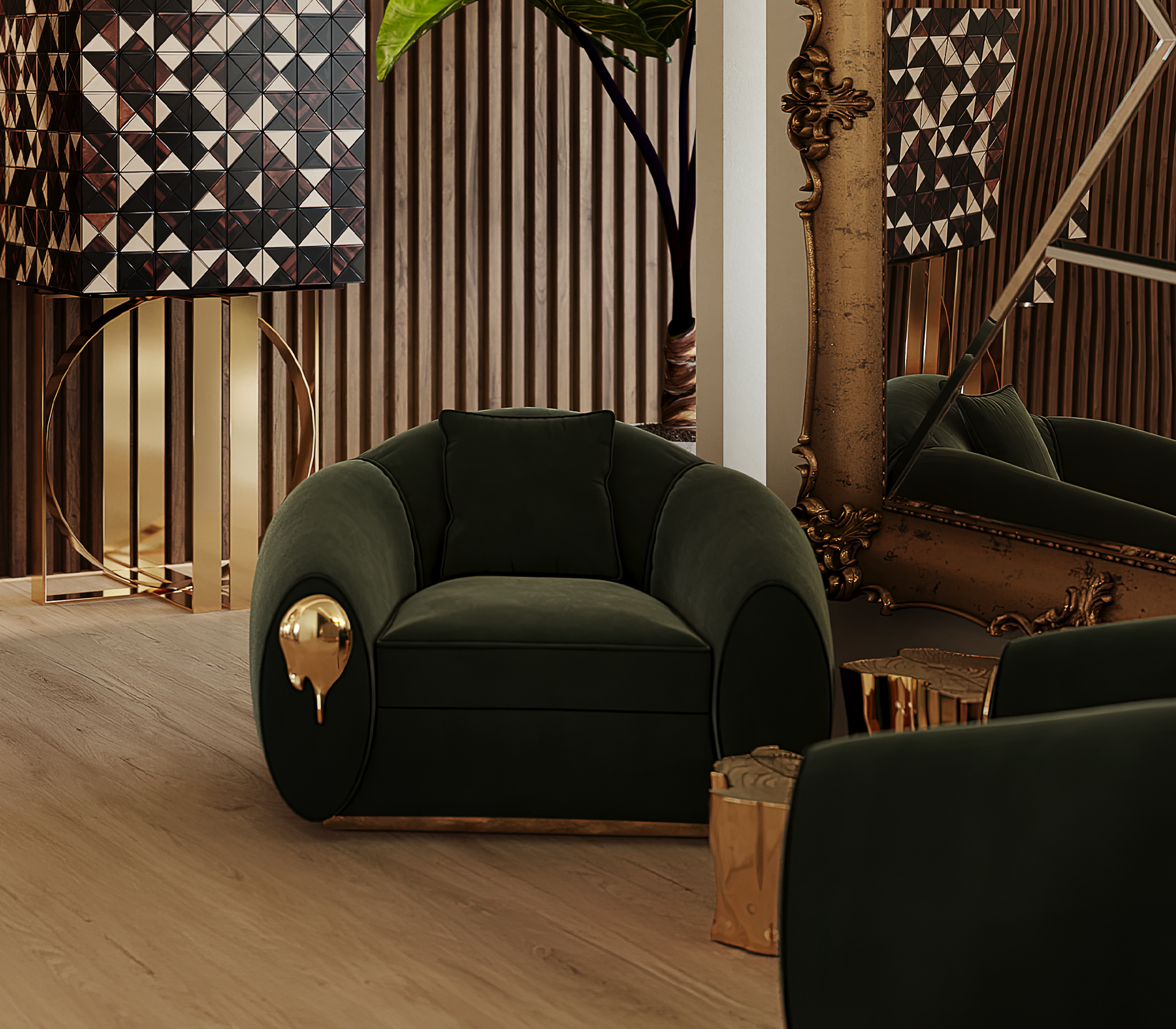 Solara Grüner Luxus‑Sessel