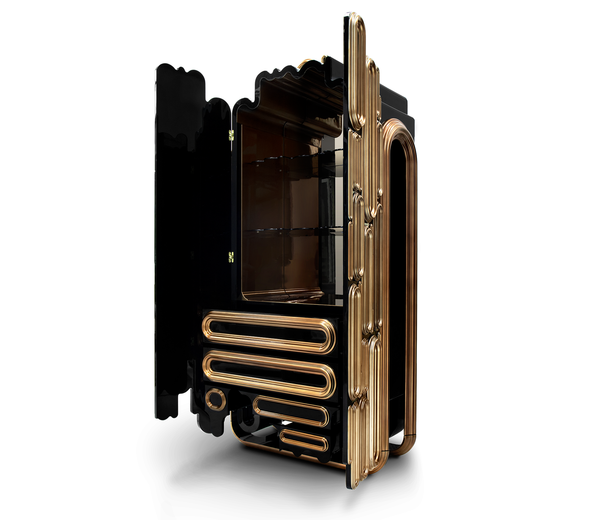 Ellipse Gold‑Schrank