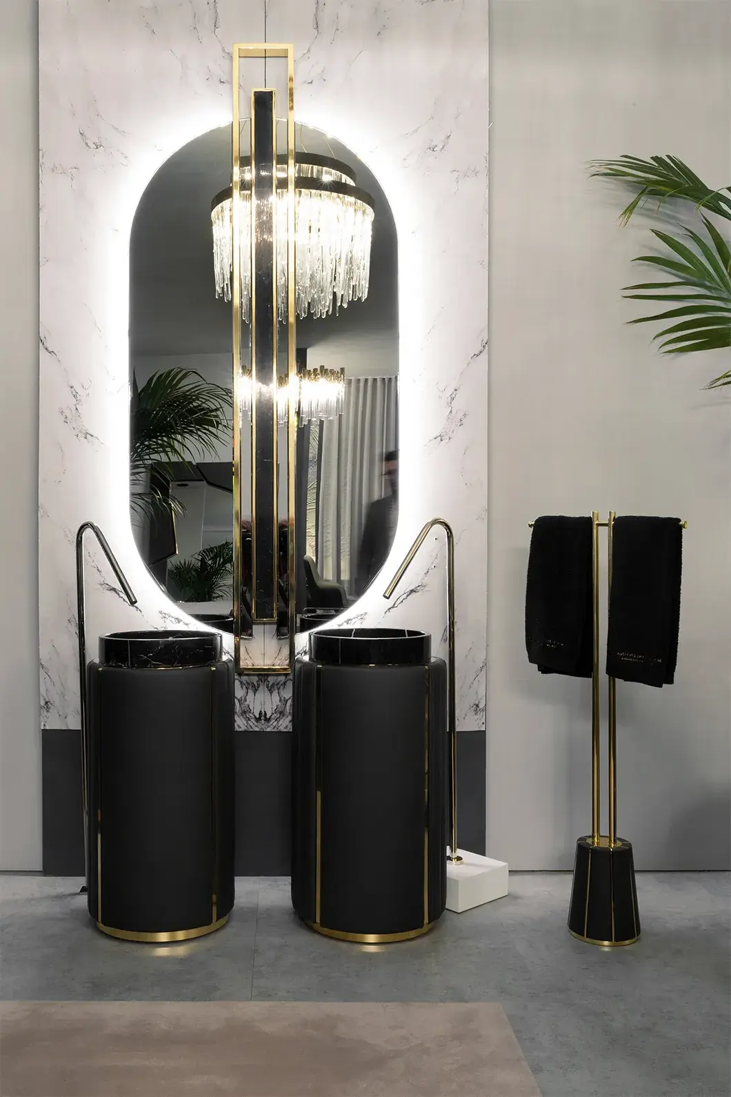 Imperiales Schwarzes Standwaschbecken