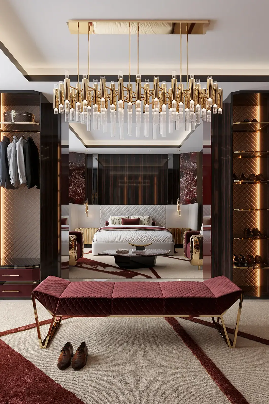 Cascade Rechteckige Pendelleuchte - 1