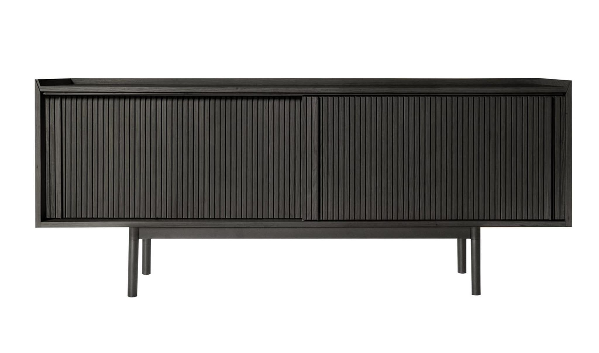 Sipario Niedriges schwarzes Sideboard mit 2 Türen