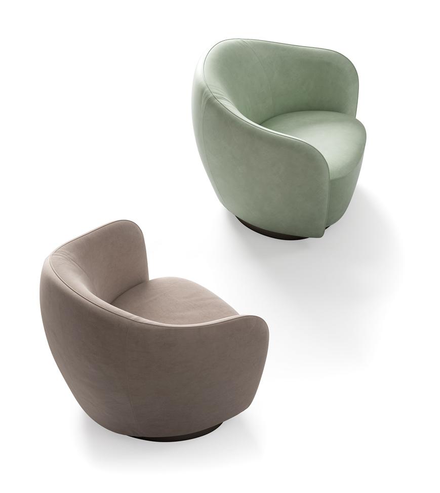 Isabel Gekrümmter Sessel | Polster: Leather type C