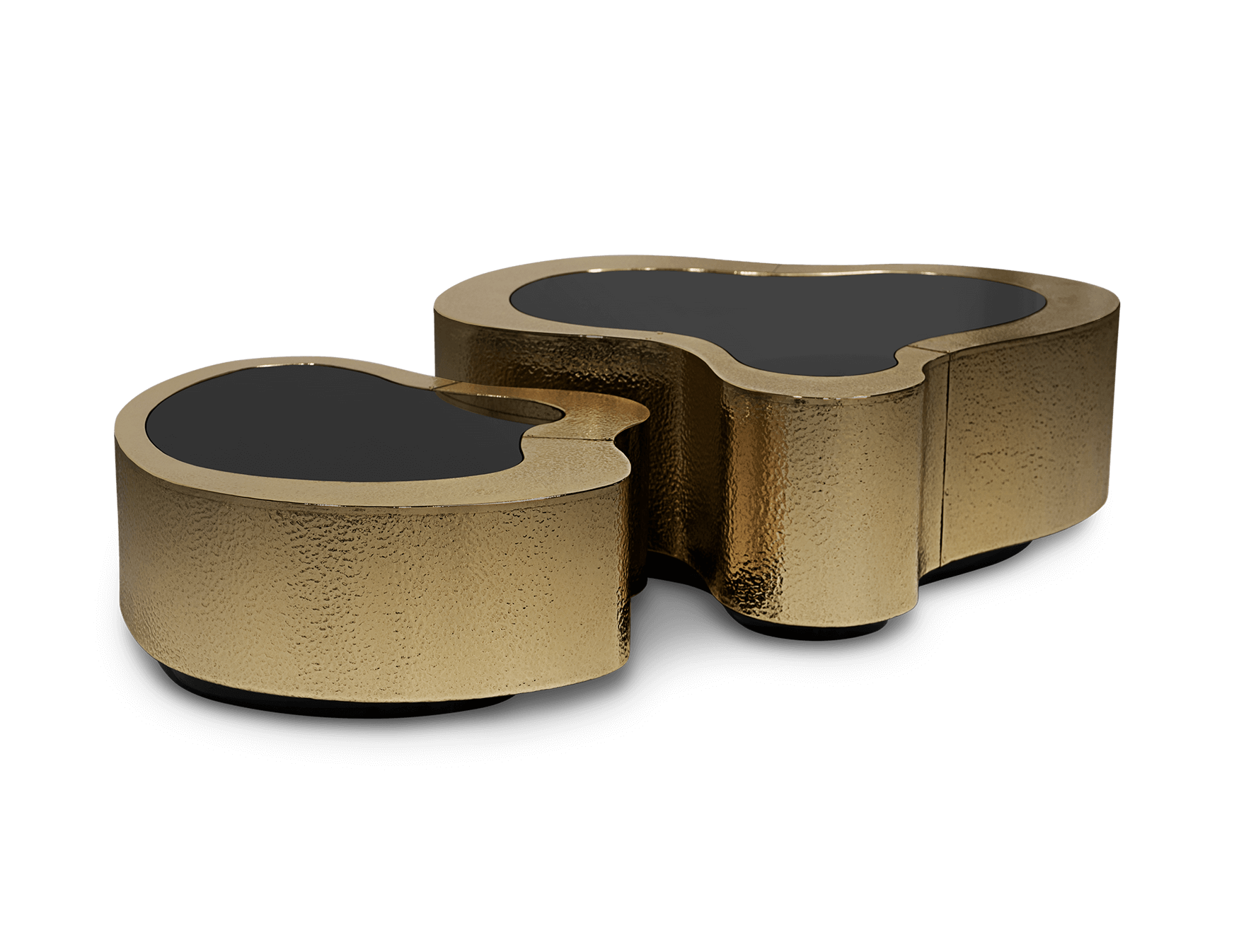 Crest Hammerschlag‑Patina Couchtisch‑Set | Konfiguration: Big