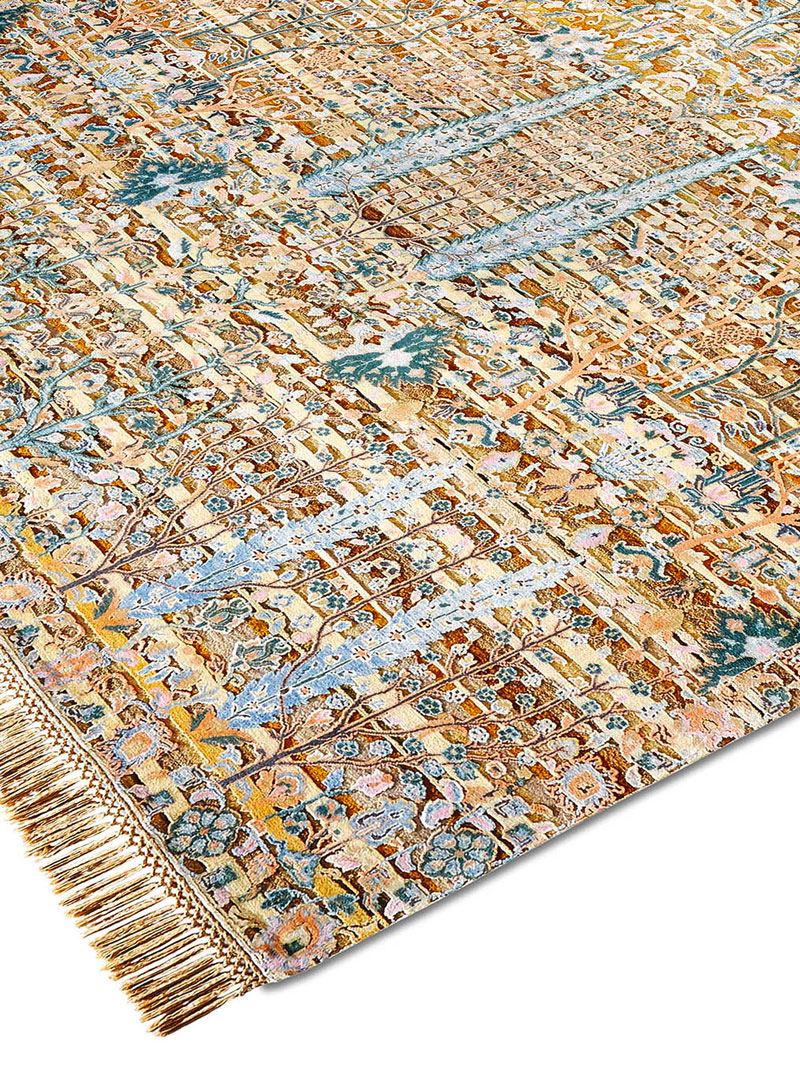 Pine Garden Original auf Gold-Mix Teppich | Größe: 250 x 300 cm