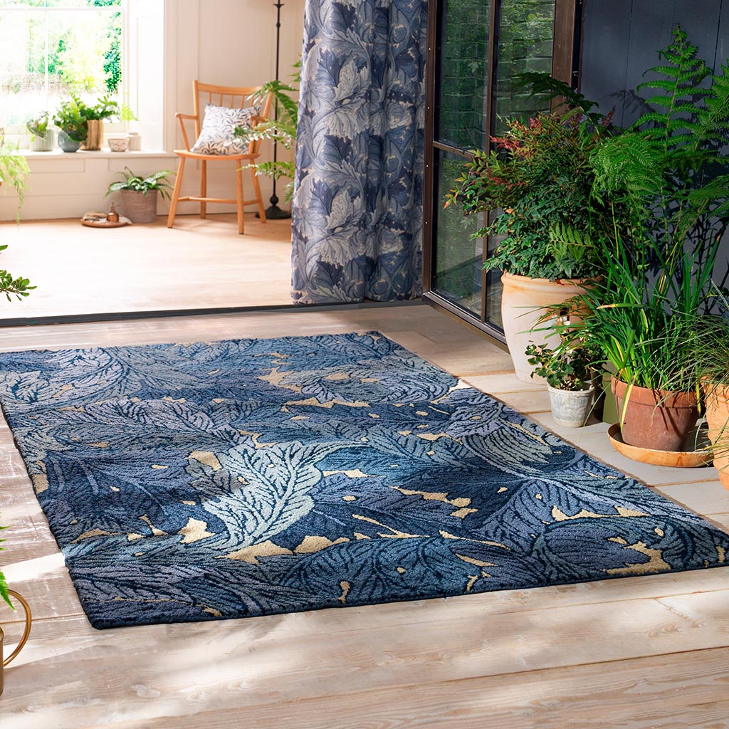 Acanthus Indigo Outdoor-Teppich | Größe: 140 x 200 cm