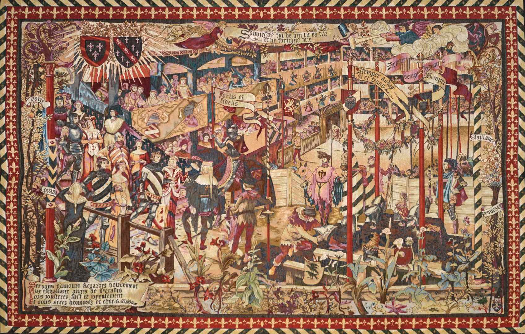 Mittelalterliches Turnier Wandteppich