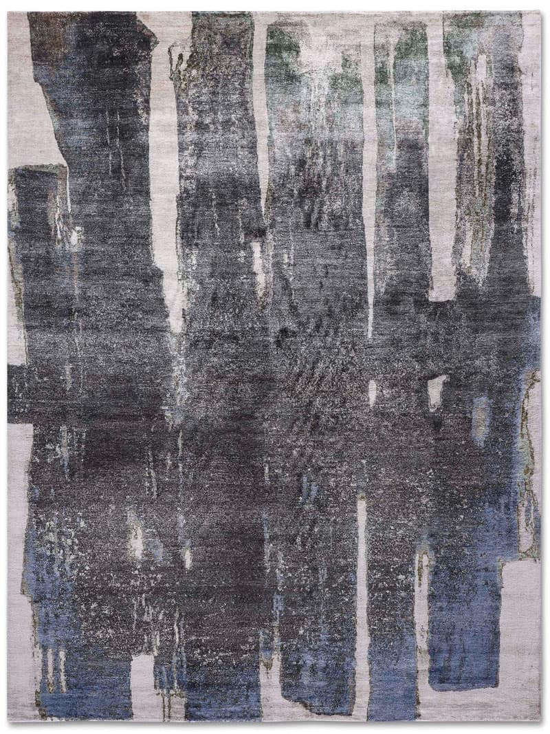 Schwarz auf Beige Teppich | Größe: 250 x 300 cm