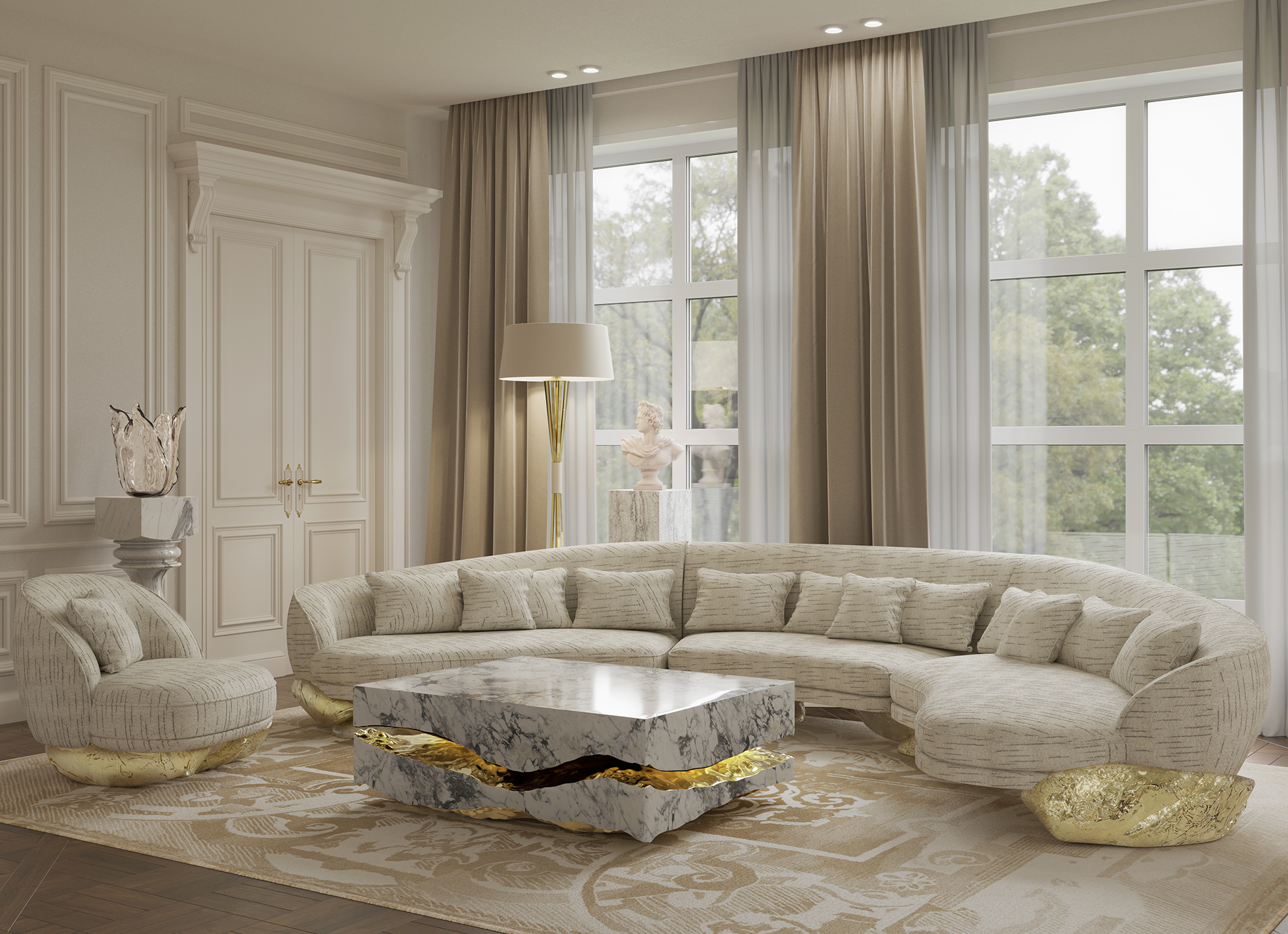 Boulder Carrara Marmor Tisch