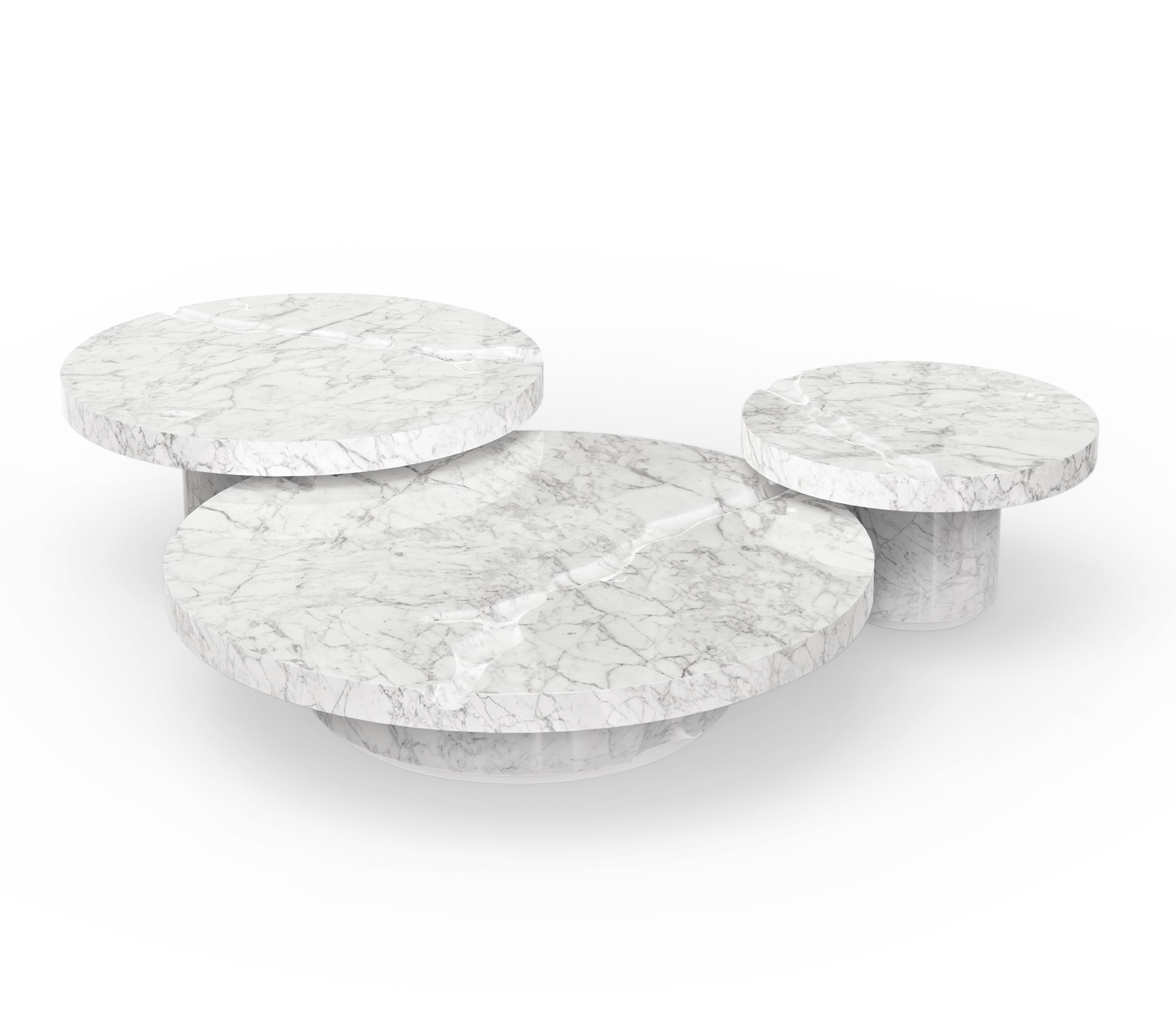Dominion Carrara Marmor 3‑teiliges Mitteltisch‑Set