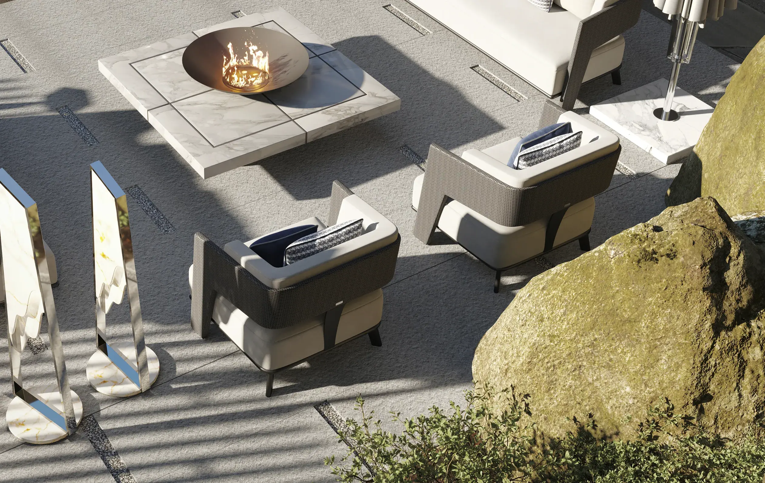 Crown grauer Outdoor‑Sessel - 1