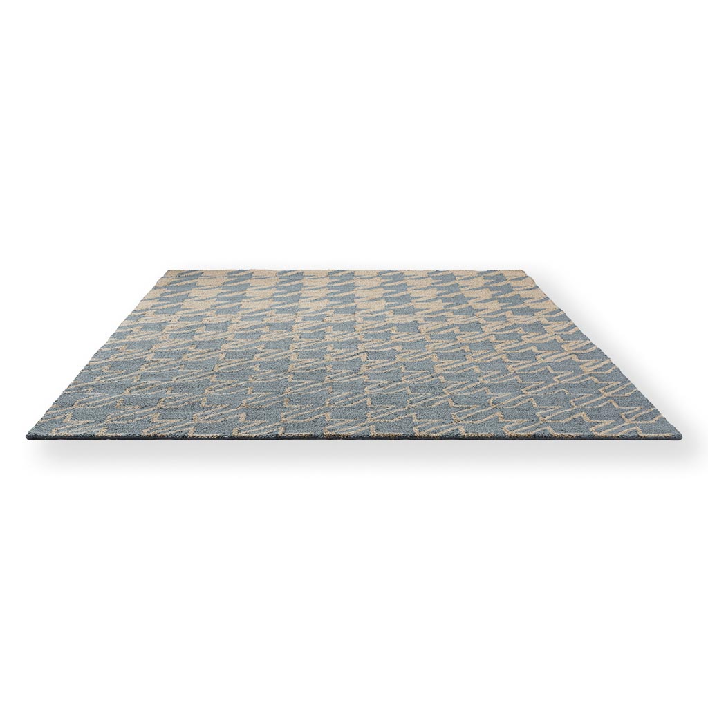 TB Houndstooth Wasserblau Outdoor 455708 Teppich | Größe: 250 x 350 cm