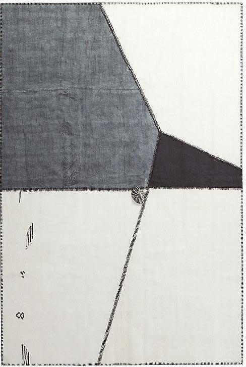White-for-Three Patchwork-Hanfteppich