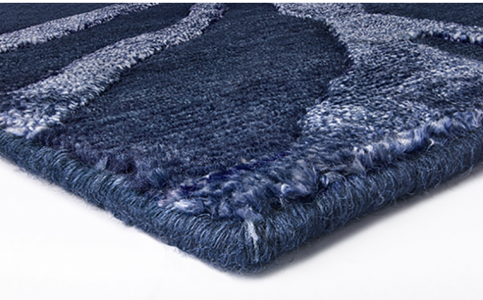 Modern Handgeknüpft Blau Teppich | Größe: 200 x 300 cm