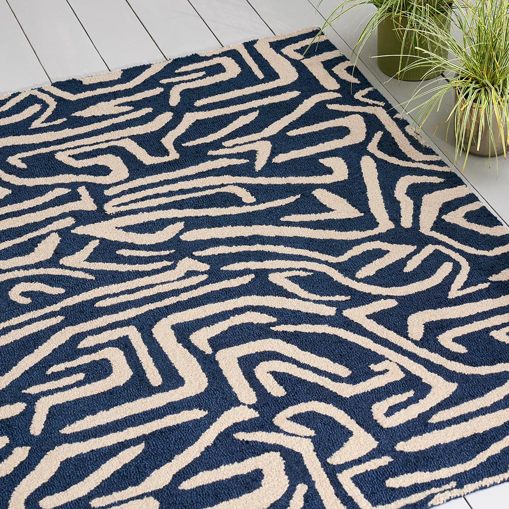 Melodic Blue Outdoor-Teppich | Größe: 160 x 230 cm