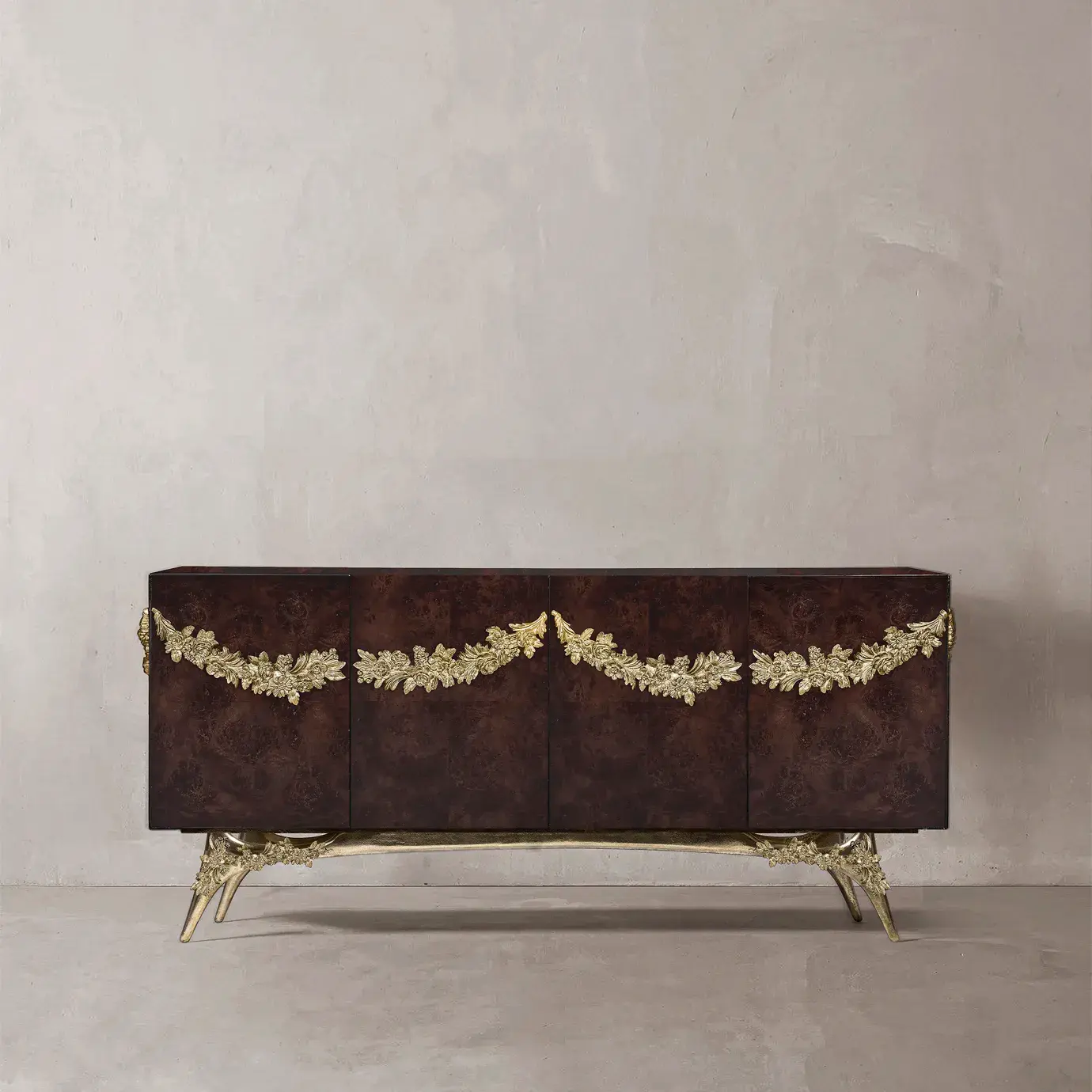 Majestica Walnusswurzel‑Furnier‑Sideboard