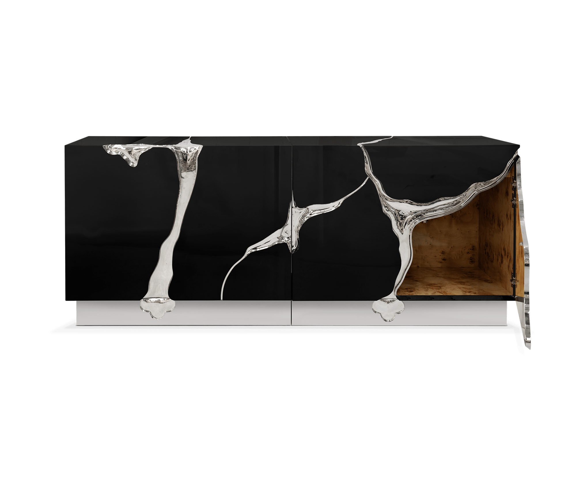 Fissure Silber‑Schwarz Sideboard