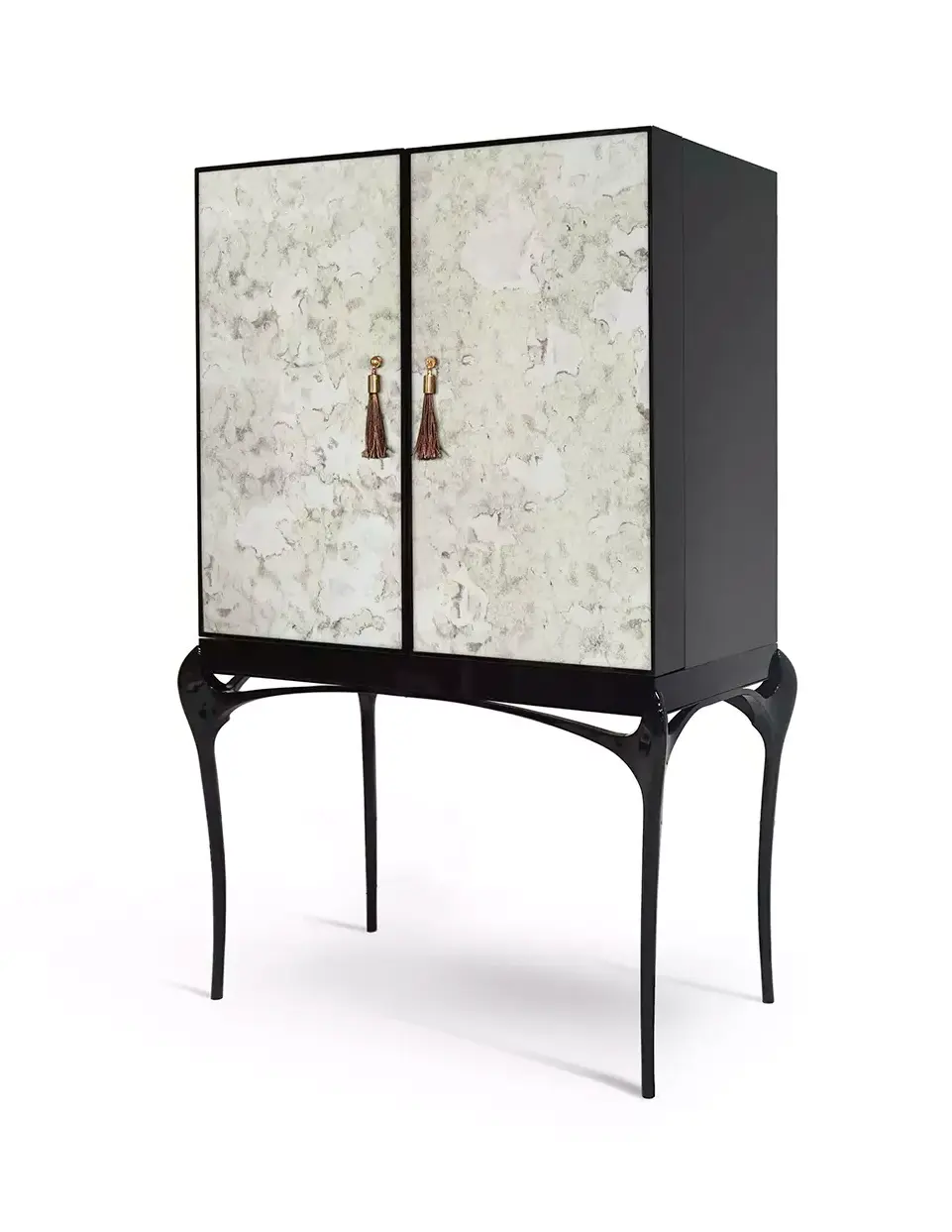 Allure Gealterter Spiegel‑Barschrank