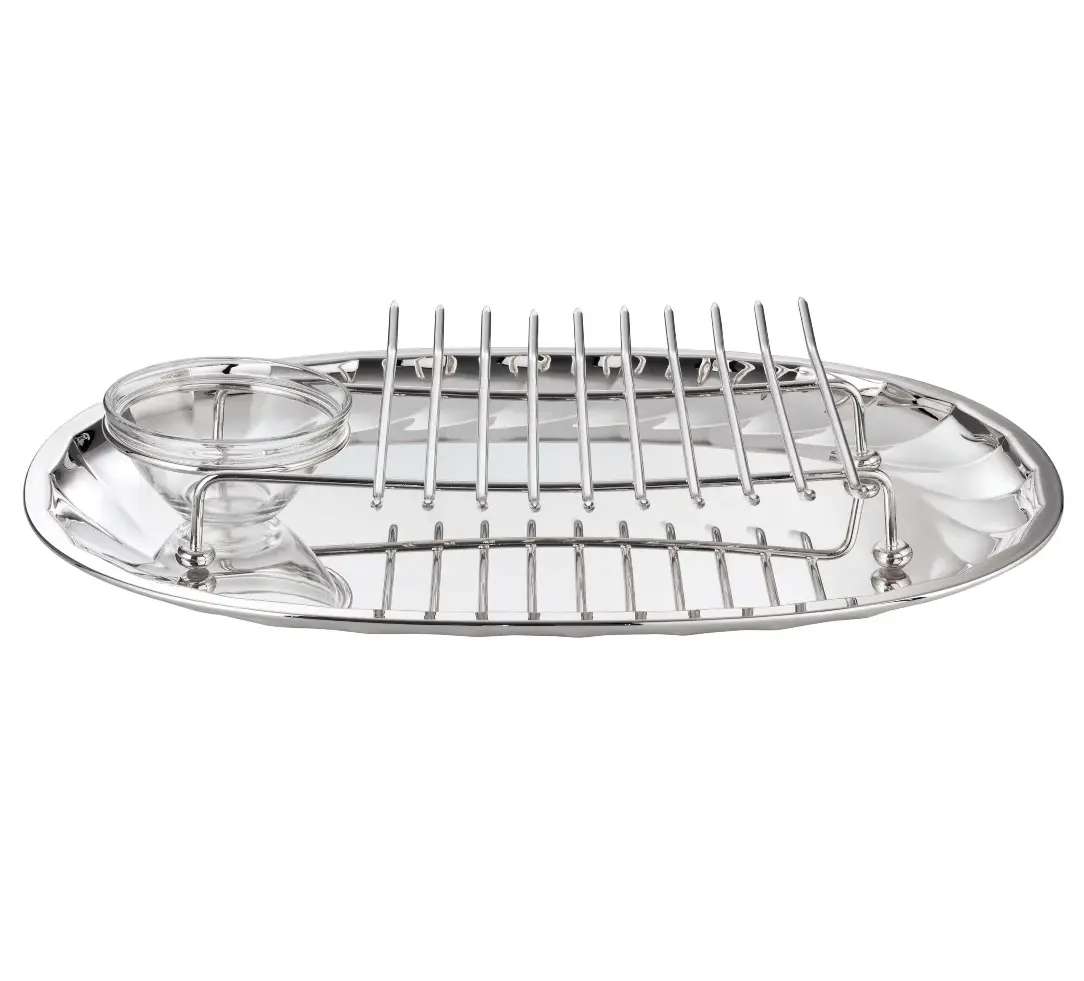 Versilbertes Tranchier‑Set mit Schale