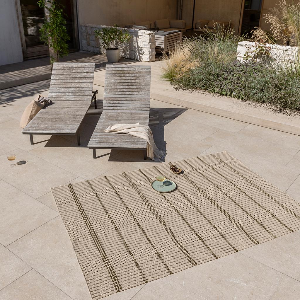 Zona Oliv Stitch Outdoor 495707 Teppich | Größe: 250 x 350 cm