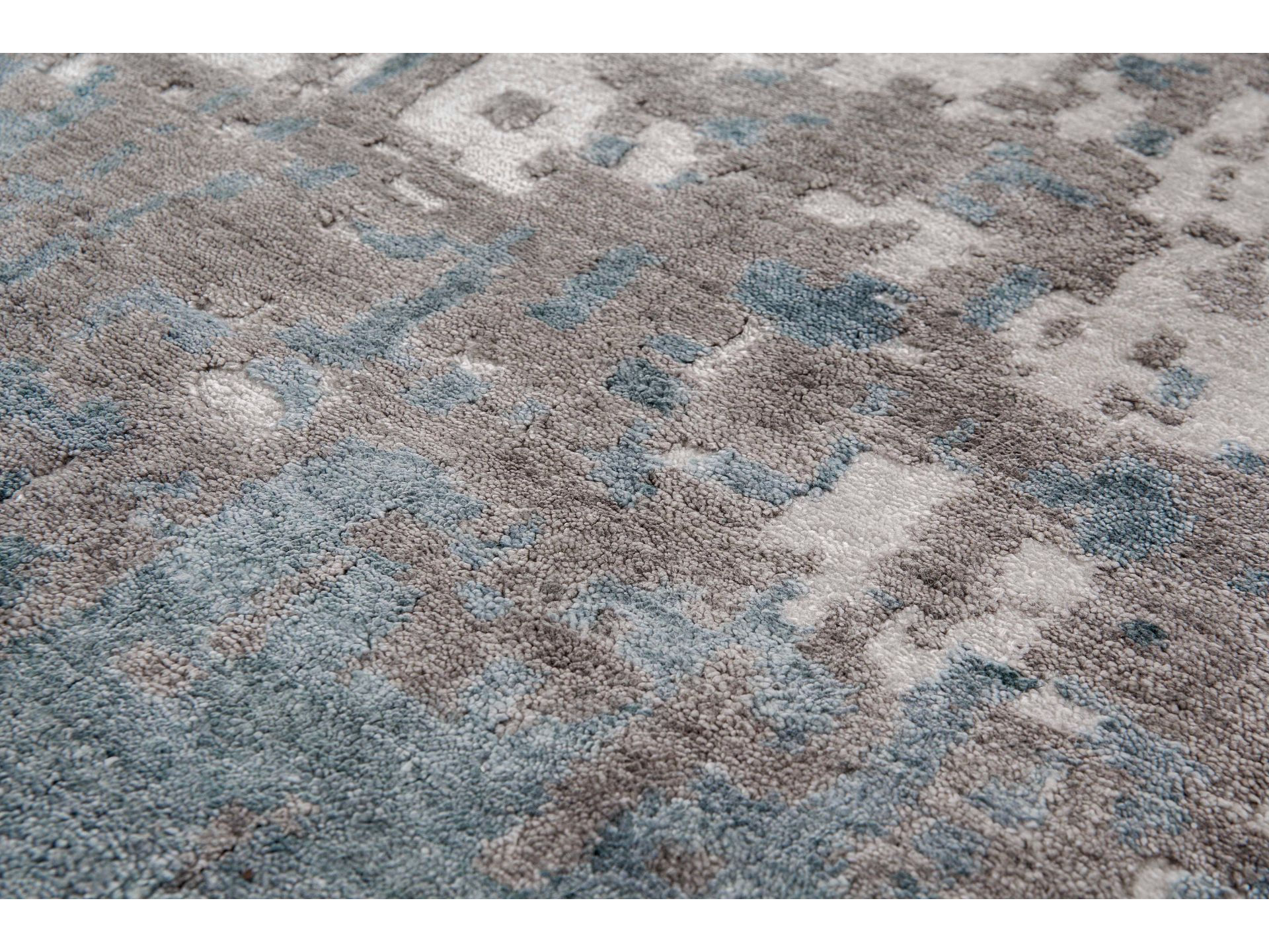 Handgeknüpfter Bambusseide Indischer Abstrakter Teppich