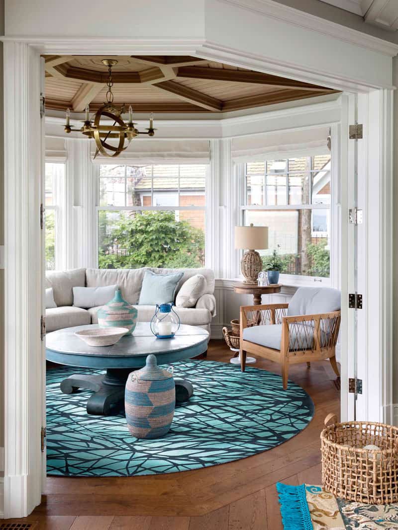 Dresden Turquoise auf Dunkeltürkis Teppich