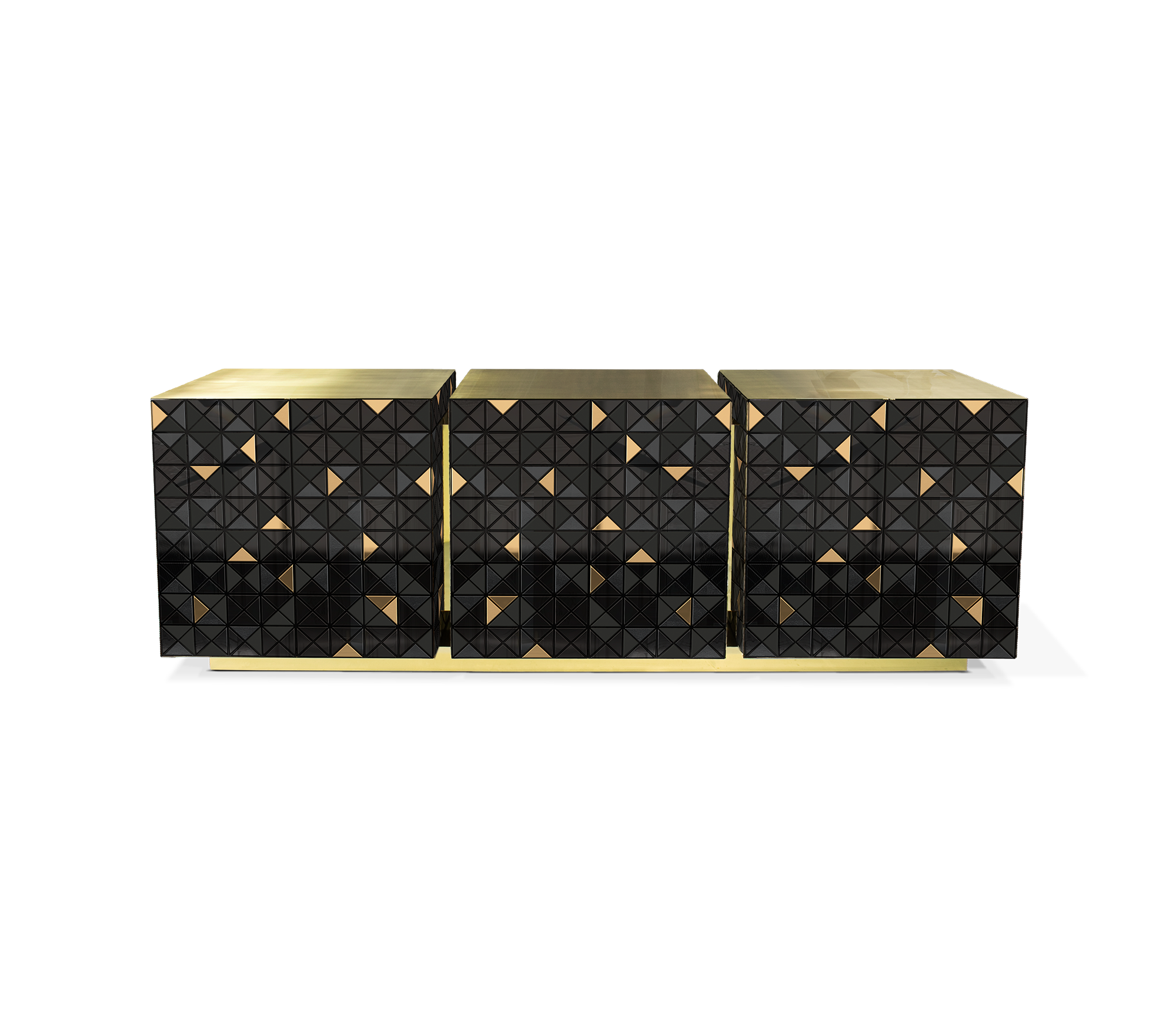 Mosaic Gold‑Schwarz Sideboard