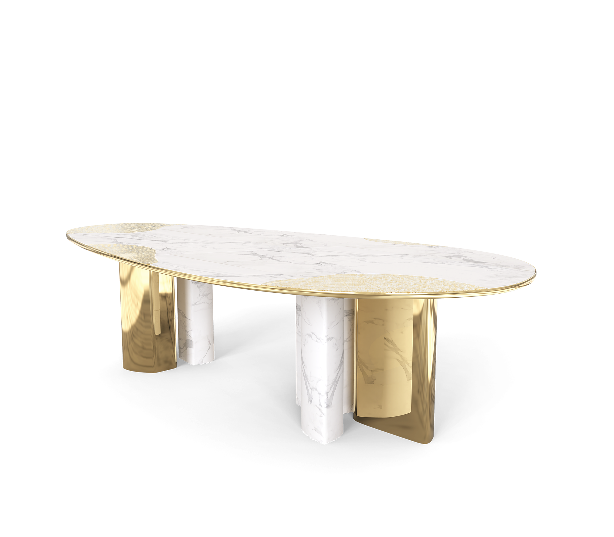 Athena Carrara Marmor & Gold Esstisch