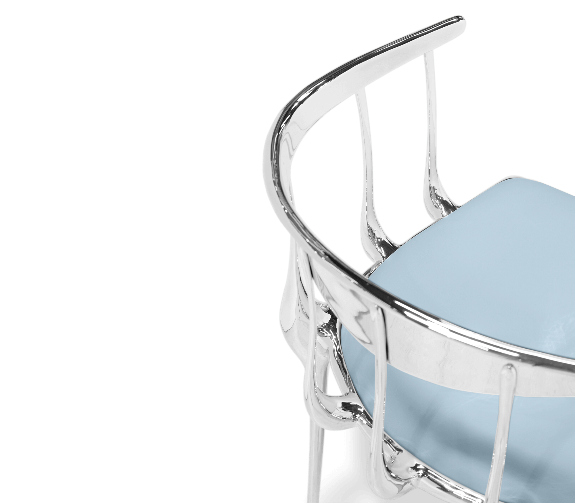 Silberner Luxus‑Stuhl