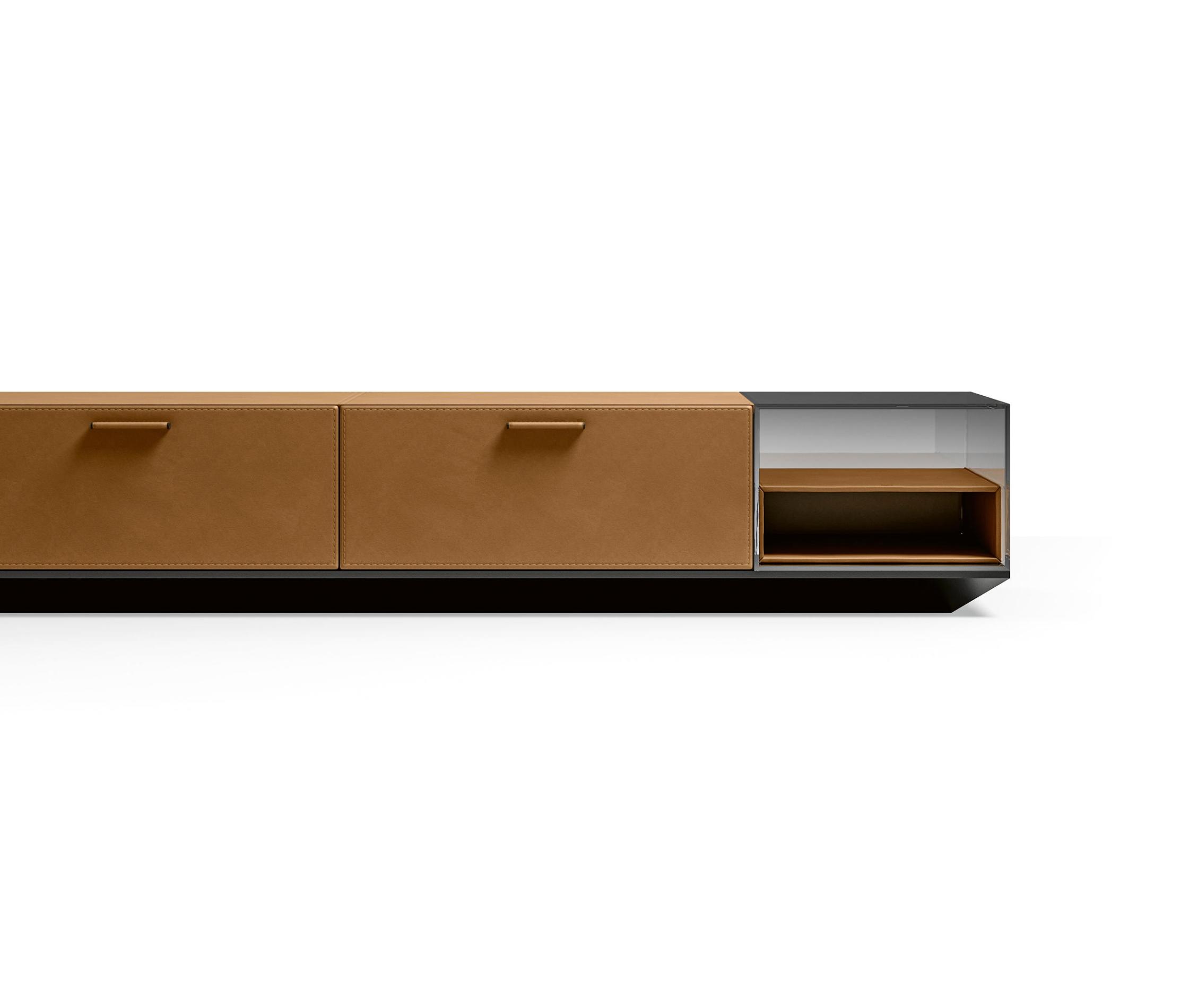 Leder TV‑Schrank | Dimensions: B 260 cm