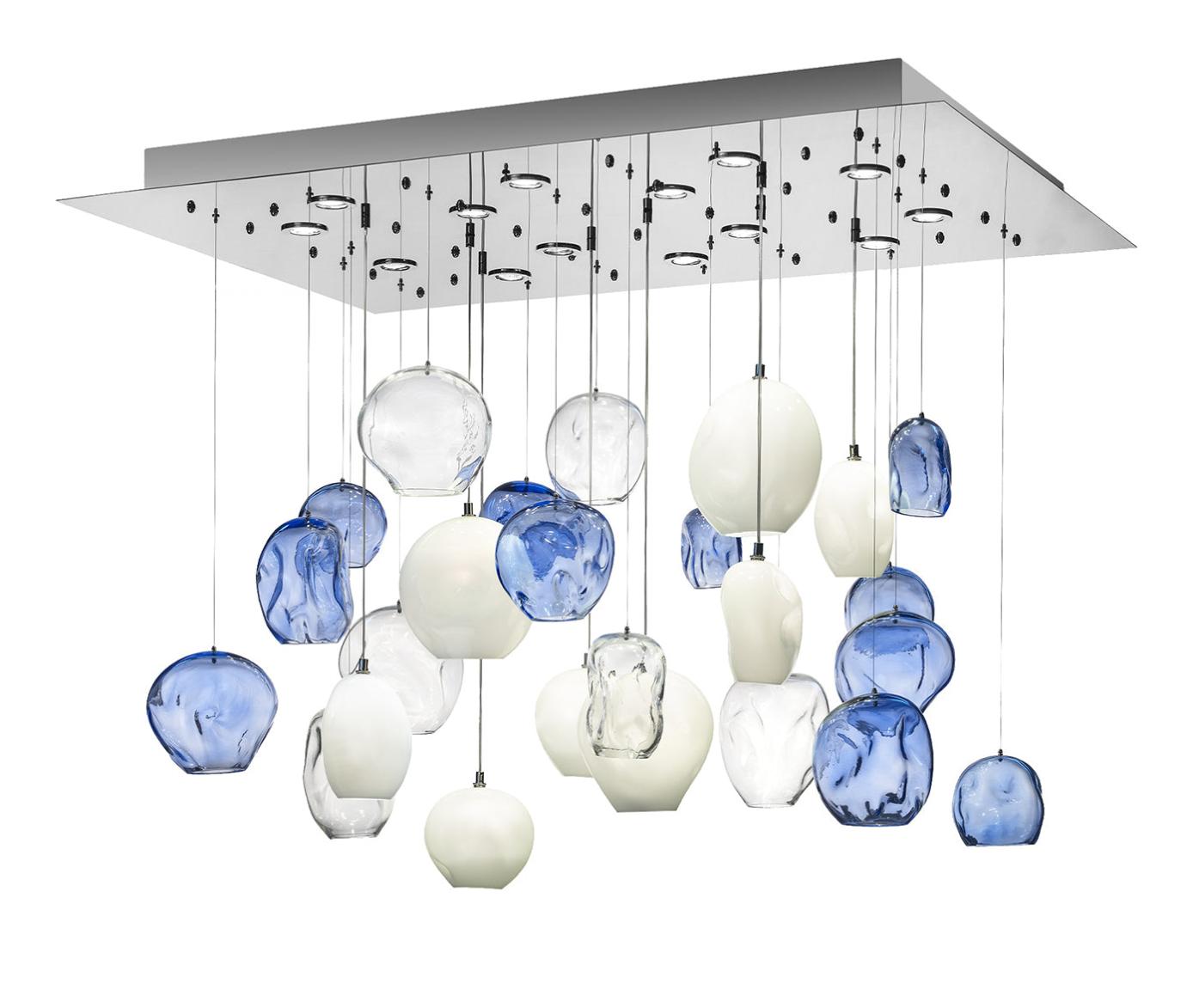 Blue Motion Murano-Glas-Kronleuchter
