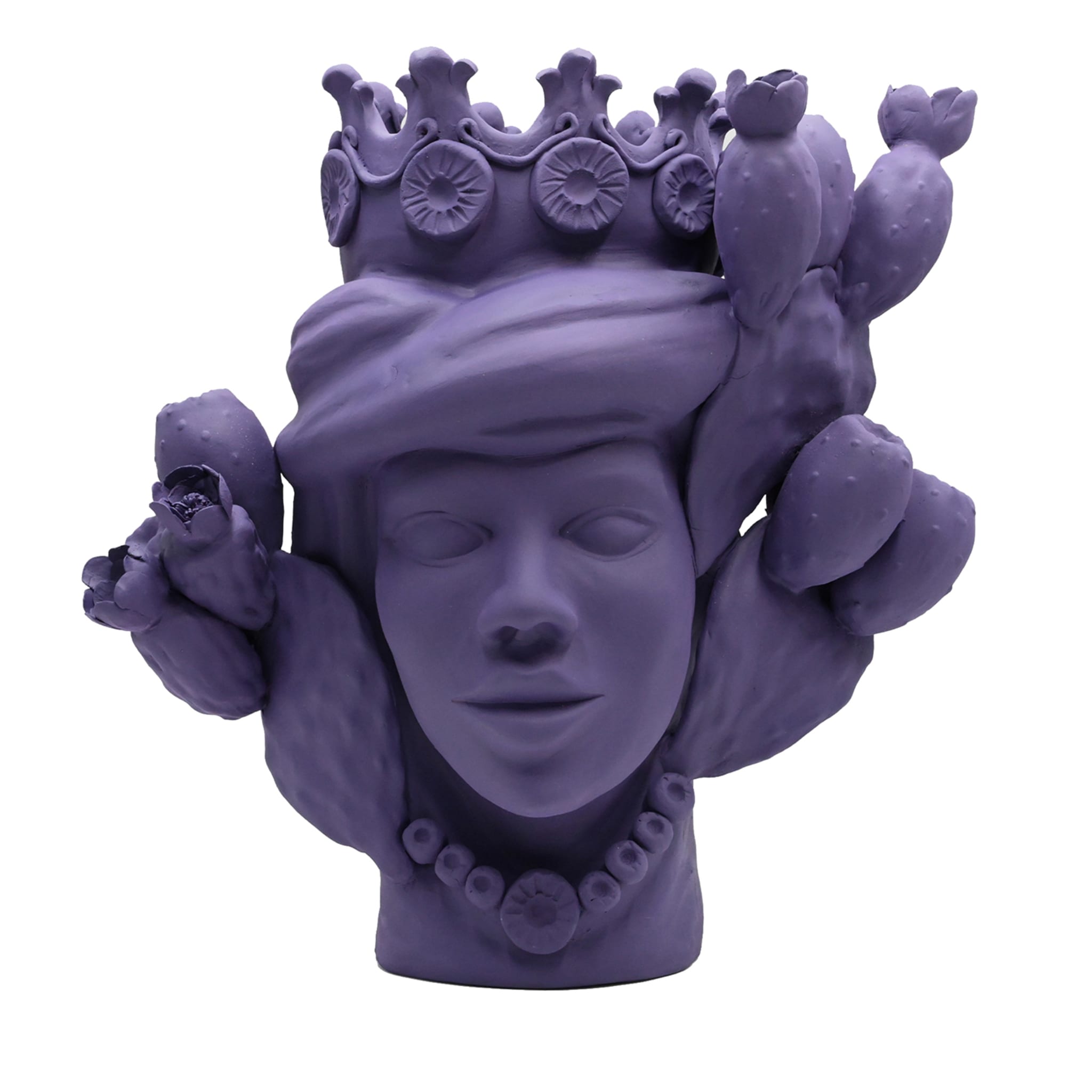 Maure‑Kopf violette Skulptur