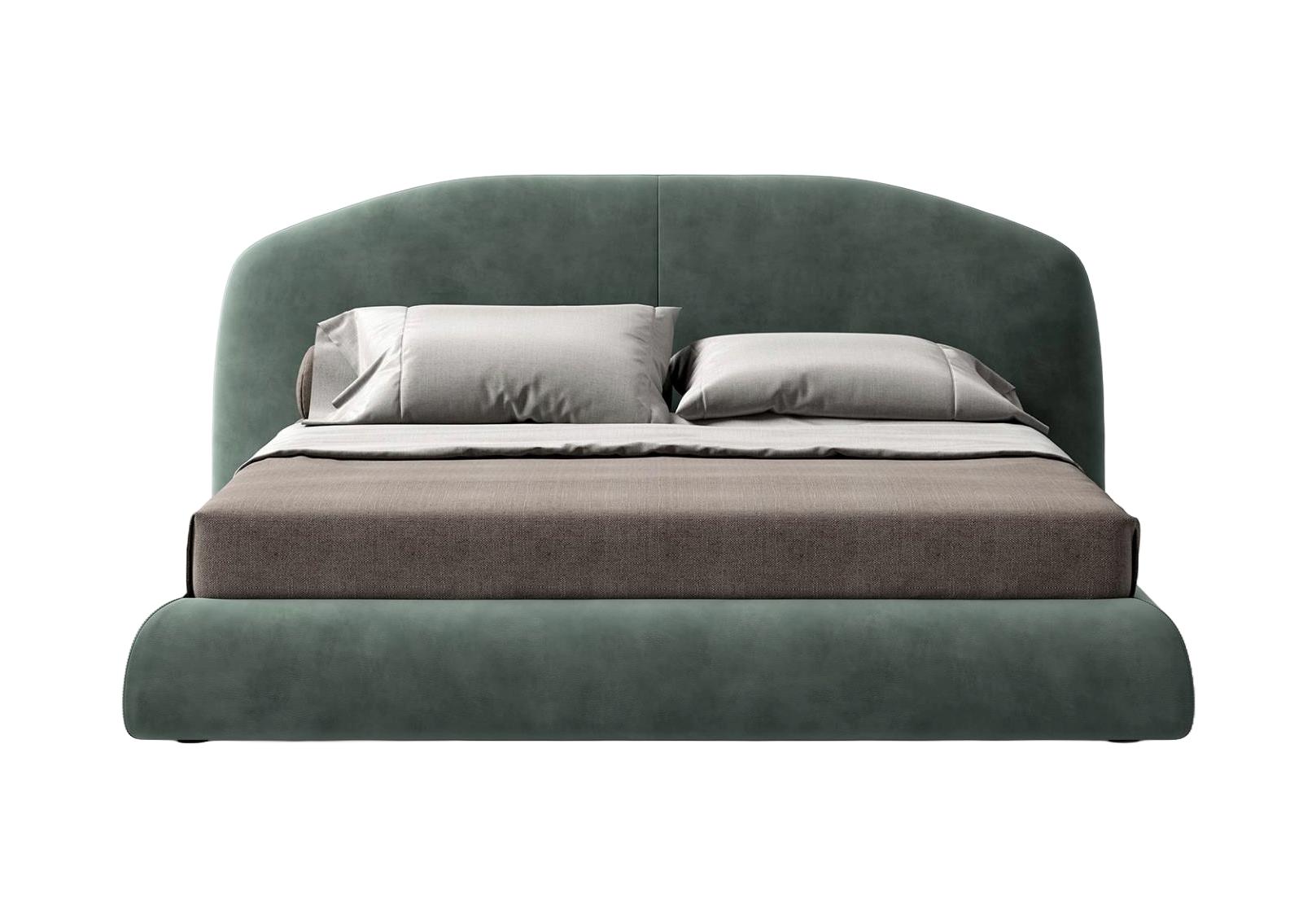 Bett mit verdeckten Füßen und Kopfteil