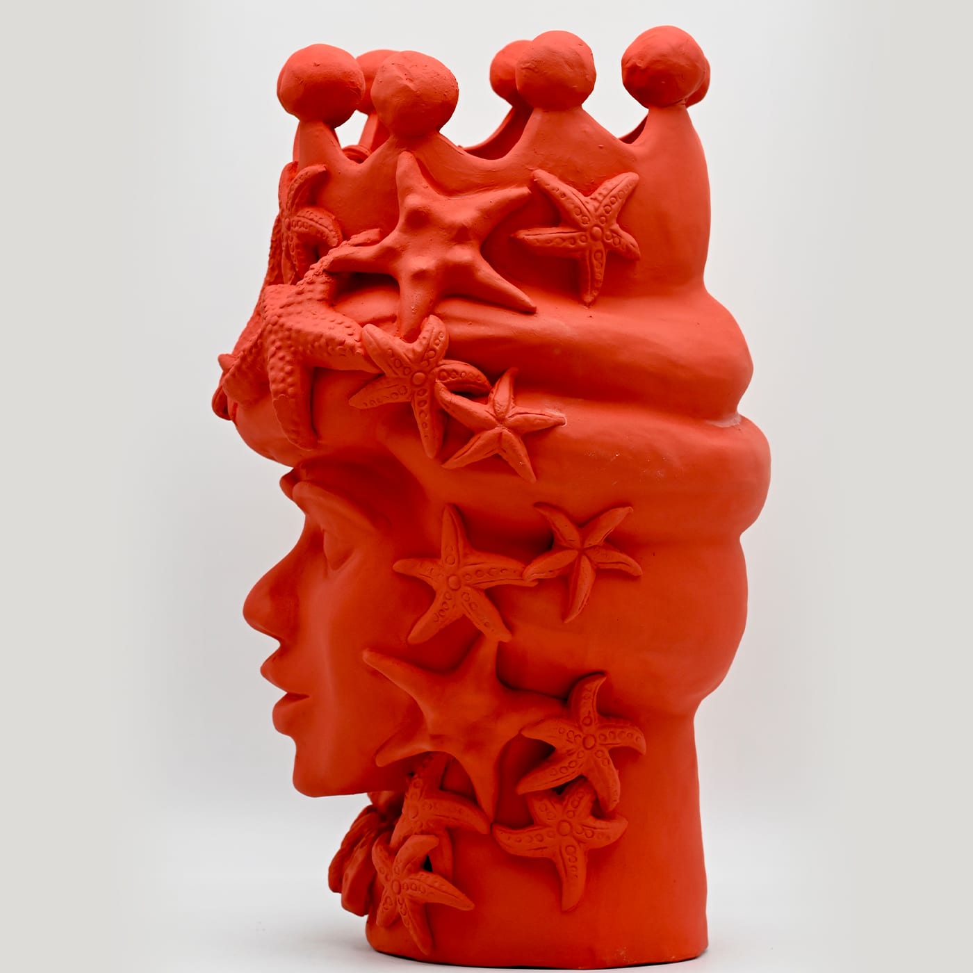 Maure‑Kopf rot handgefertigte Skulptur