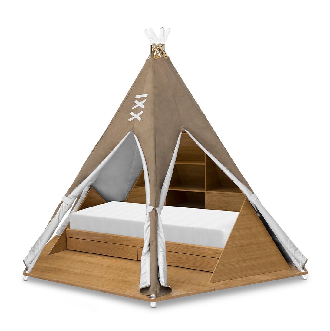 Stammesversteck‑Bett