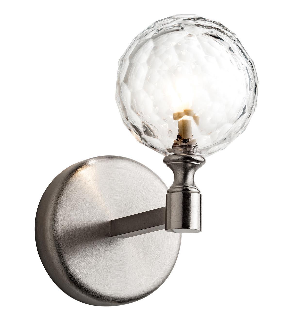Gebürstetes Nickel Florentine Kristall-Wandleuchte