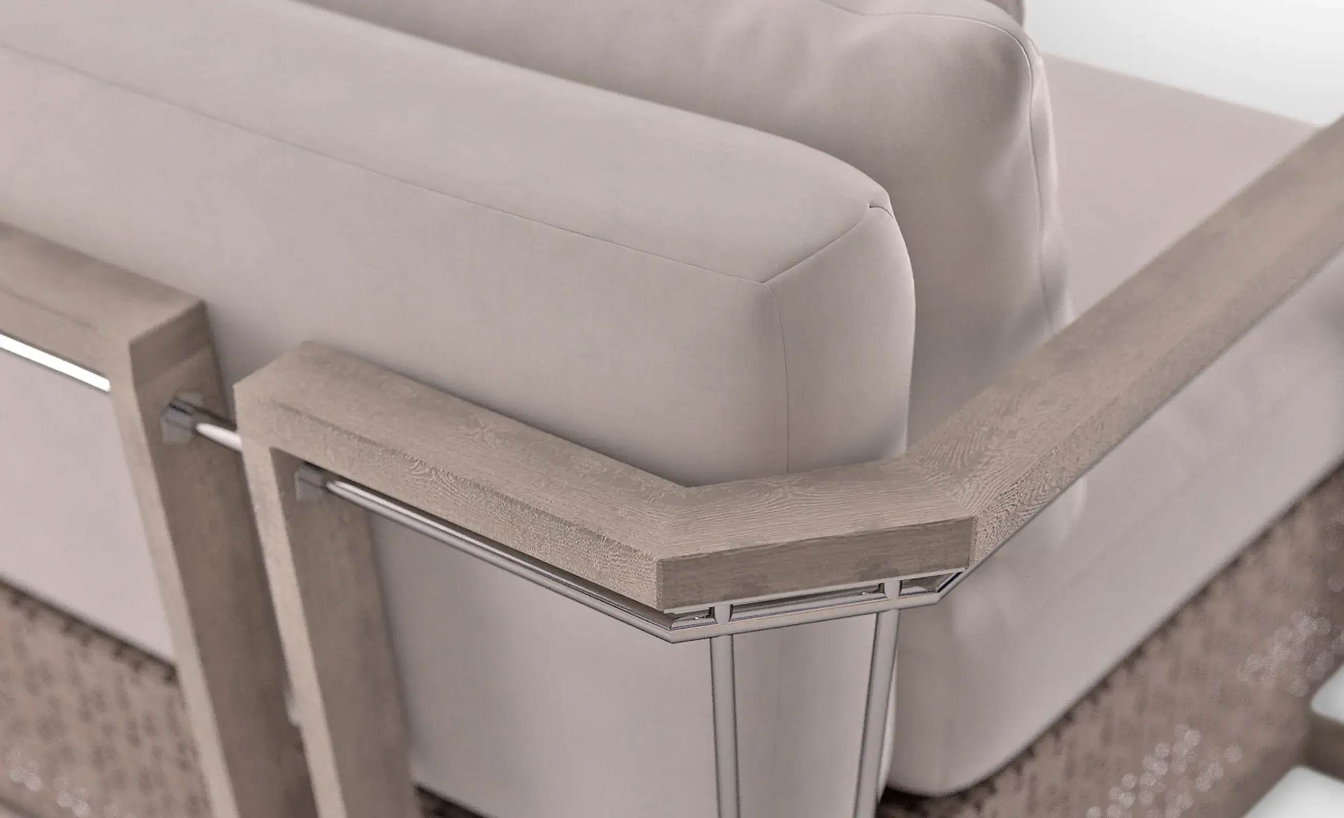 Heritage Holz‑Zweisitzer‑Sofa