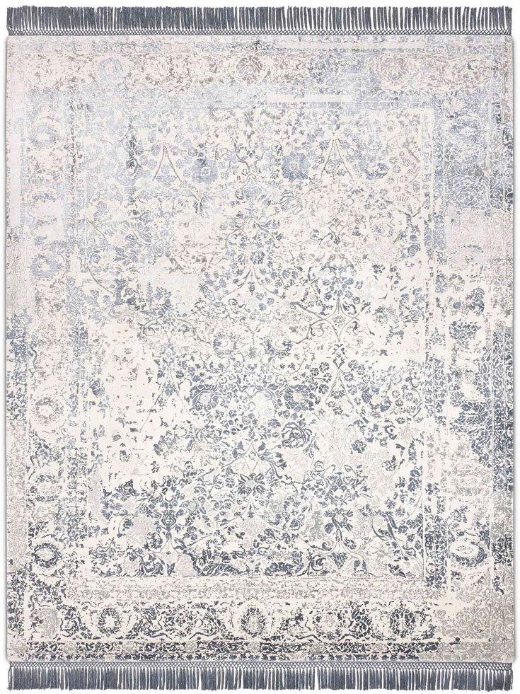 Silver Grey auf Weiß Teppich | Größe: 250 x 300 cm