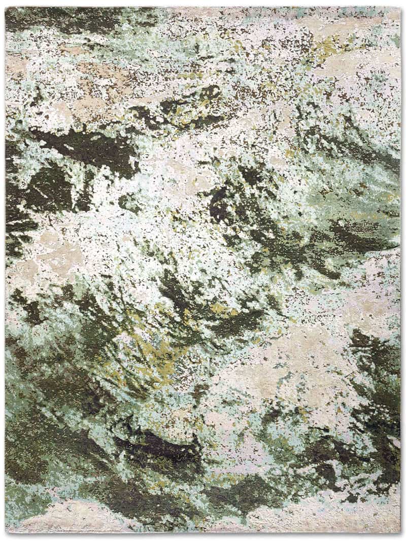 Waves Original auf Beige‑Olive Teppich | Größe: 274 x 365 cm