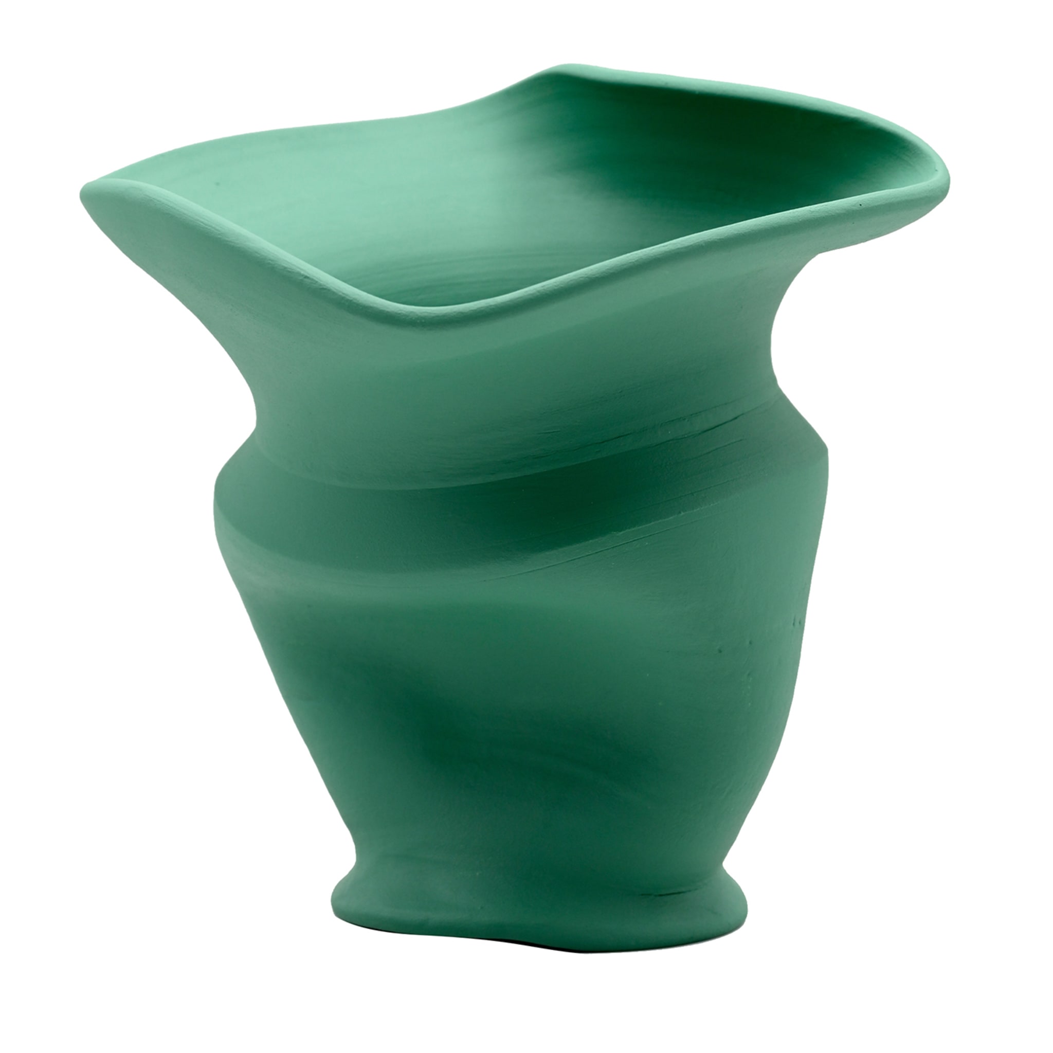 Grüne handgeformte Vase